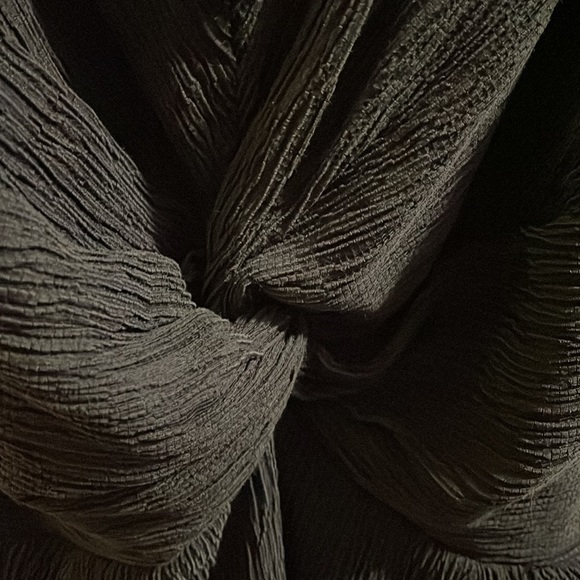 Abercrombie & Fitch A&F Crinkle Texture Twist Front Mini Dress Navy Blue SM/Tall - Picture 5 of 5